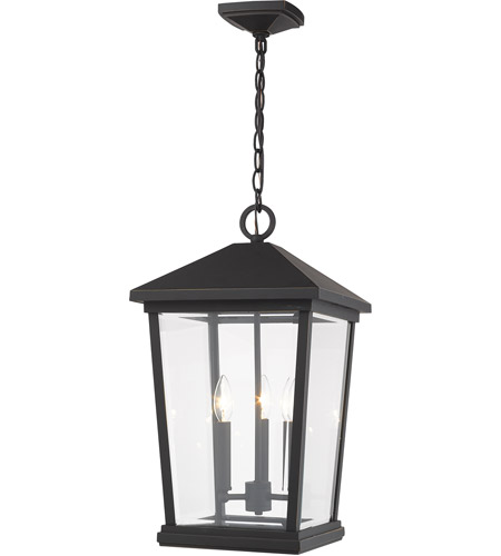 Z-Lite 568CHXL-ORB Beacon 3 Light 12 inch Oil Rubbed Bronze Outdoor Chain Mount Ceiling Fixture photo