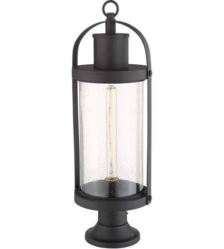 Z-Lite 569PHB-553PM-BK Roundhouse 1 Light 27 inch Black Outdoor Pier Mounted Fixture 569PHB-553PM-BK_AT_4.jpg