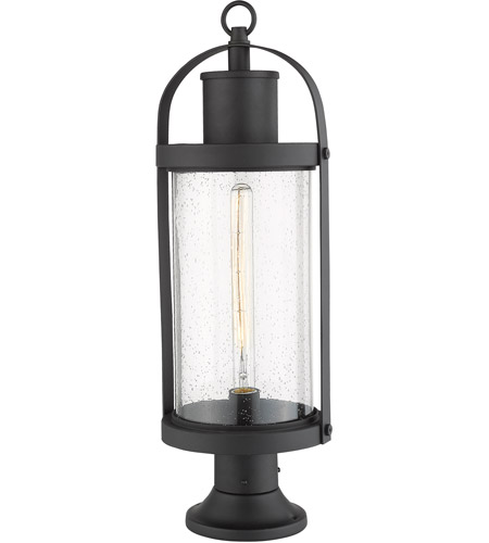 Z-Lite 569PHB-553PM-BK Roundhouse 1 Light 27 inch Black Outdoor Pier Mounted Fixture 569PHB-553PM-BK_AT_5.jpg