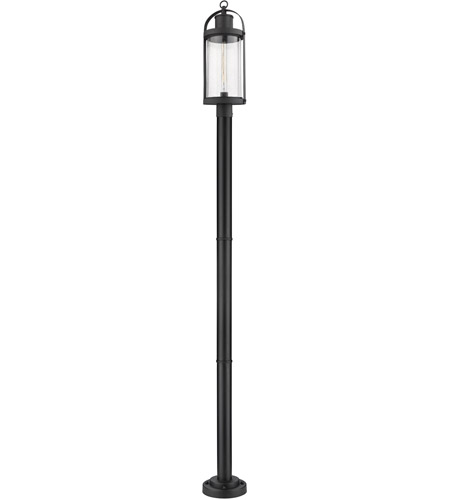 Z-Lite 569PHB-567P-BK Roundhouse 1 Light 99 inch Black Outdoor Post Mounted Fixture in 17.75