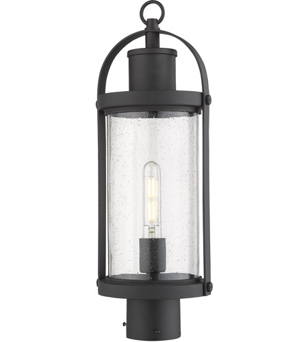 Z-Lite 569PHM-BK Roundhouse 1 Light 21 inch Black Outdoor Post Mount Fixture in 5 569PHM-BK_AT_4.jpg