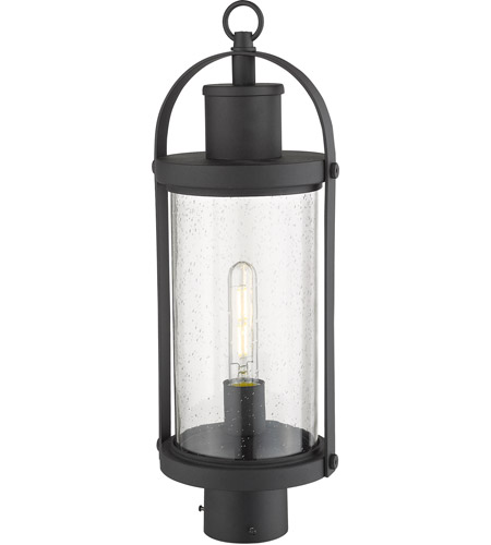 Z-Lite 569PHM-BK Roundhouse 1 Light 21 inch Black Outdoor Post Mount Fixture in 5 569PHM-BK_AT_5.jpg