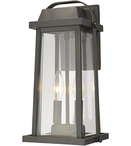 Z-Lite 574M-ORB Millworks 2 Light 14 inch Oil Rubbed Bronze Outdoor Wall Sconce