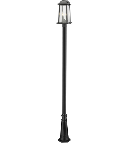 Z-Lite 574PHMR-519P-BK Millworks 2 Light 110 inch Black Outdoor Post Mounted Fixture