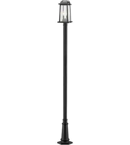 Z-Lite 574PHMR-557P-BK Millworks 2 Light 110 inch Black Outdoor Post Mounted Fixture in 20