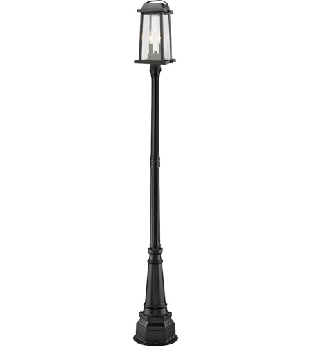 Z-Lite 574PHMR-564P-BK Millworks 2 Light 97 inch Black Outdoor Post Mounted Fixture in 18