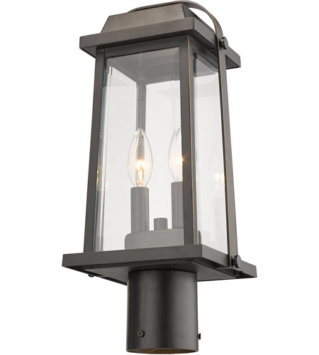 Z-Lite 574PHMR-ORB Millworks 2 Light 17 inch Oil Rubbed Bronze Outdoor Post Mount Fixture in 5 574PHMR-ORB_AT_5.jpg