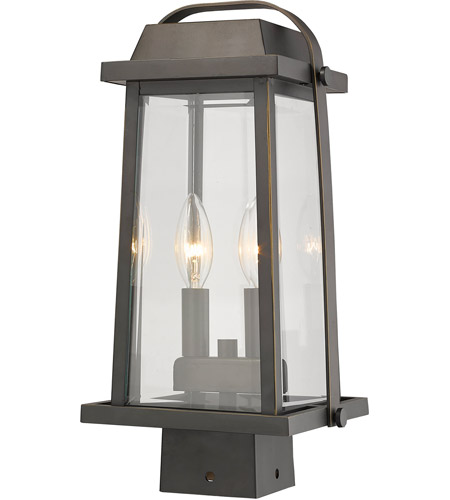 Z-Lite 574PHMS-ORB Millworks 2 Light 15 inch Oil Rubbed Bronze Outdoor Post Mount Fixture 574PHMS-ORB_AT_5.jpg