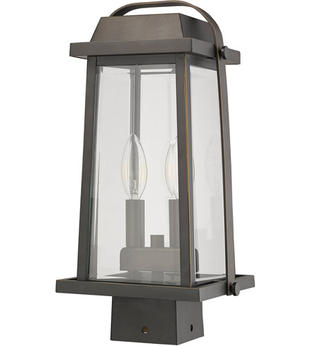 Z-Lite 574PHMS-ORB Millworks 2 Light 15 inch Oil Rubbed Bronze Outdoor Post Mount Fixture 574PHMS-ORB_NL_7.jpg