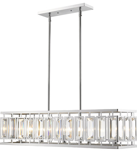 Z-Lite 6006-35CH Mersesse 5 Light 9 inch Chrome Pendant Ceiling Light in 15.4, Clear and Chrome