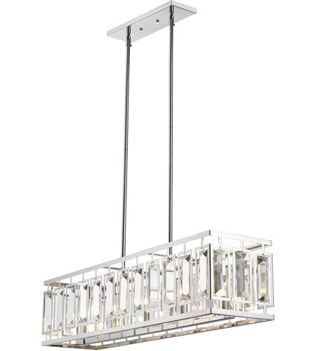 Z-Lite 6006-35CH Mersesse 5 Light 9 inch Chrome Pendant Ceiling Light in 15.4, Clear and Chrome 6006-35CH_AT_6.jpg