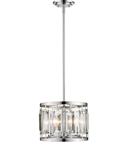Z-Lite 6007-11CH Mersesse 3 Light 12 inch Chrome Pendant Ceiling Light in 8.58, Clear and Chrome