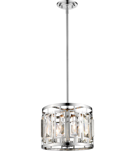 Z-Lite 6007-11CH Mersesse 3 Light 12 inch Chrome Pendant Ceiling Light in 8.58, Clear and Chrome 6007-11CH_AT_4.jpg
