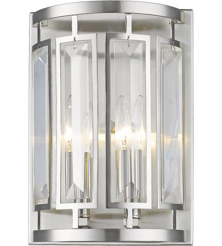 Z-Lite 6007-2S-BN Mersesse 2 Light 9 inch Brushed Nickel Wall Sconce Wall Light in 3.8, Clear Crystal