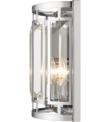 Z-Lite 6007-2S-CH Mersesse 2 Light 12 inch Chrome Wall Sconce Wall Light in 2.42, Clear and Chrome 6007-2S-CH_AT_6.jpg