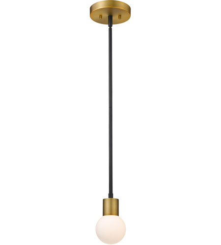 Z-Lite 621MP-MB-FB Neutra 1 Light 6 inch Matte Black/Foundry Brass Mini Pendant Ceiling Light