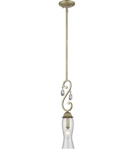 Z-Lite 720MP-AS Melina 1 Light 4 inch Antique Silver Mini Pendant Ceiling Light in Clear Seedy Glass