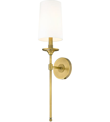 Z-Lite 807-1S-RB-WH Emily 1 Light 6 inch Rubbed Brass Wall Sconce Wall Light