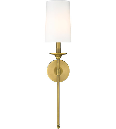 Z-Lite 807-1S-RB-WH Emily 1 Light 6 inch Rubbed Brass Wall Sconce Wall Light 807-1S-RB-WH_AT_4.jpg