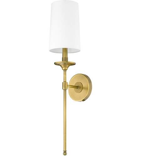 Z-Lite 807-1S-RB-WH Emily 1 Light 6 inch Rubbed Brass Wall Sconce Wall Light 807-1S-RB-WH_NL_7.jpg