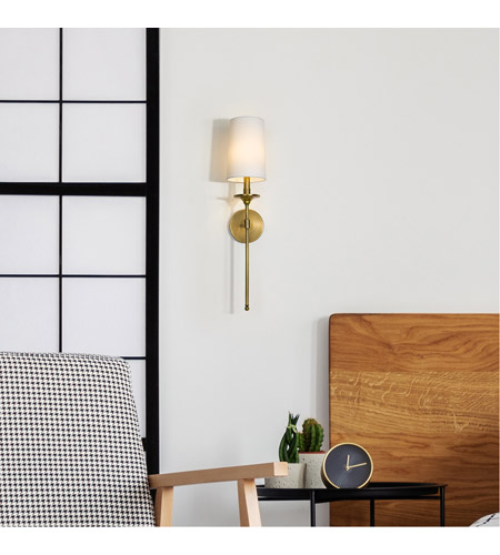 Z-Lite 807-1S-RB-WH Emily 1 Light 6 inch Rubbed Brass Wall Sconce Wall Light 807-1S-RB-WH_RS_2.jpg