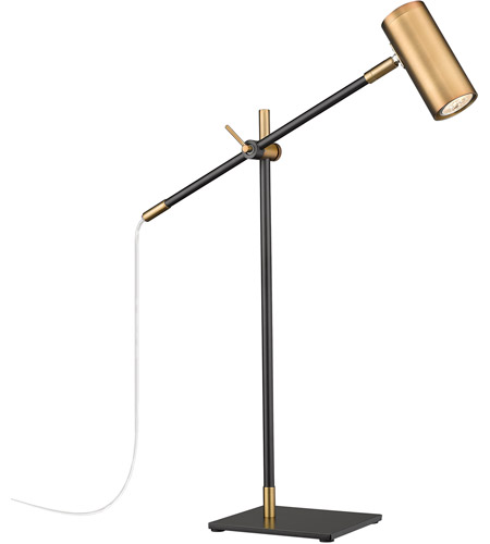 Z-Lite 814TL-MB-OBR Calumet 22 inch 35.00 watt Matte Black/Olde Brass Table Lamp Portable Light