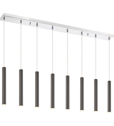 Z-Lite 917MP12-PBL-LED-8LCH Forest LED 44 inch Chrome Island Ceiling Light in 8, Pearl Black Steel, 22 917MP12-PBL-LED-8LCH_AT_4.jpg