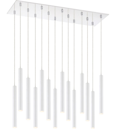 Z-Lite 917MP12-WH-LED-14LCH Forest LED 10 inch Chrome Chandelier Ceiling Light in 37, Matte White Steel, 14 917MP12-WH-LED-14LCH_AT_4.jpg