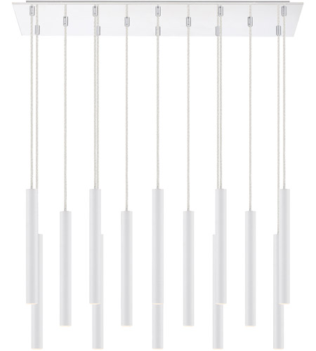 Z-Lite 917MP12-WH-LED-14LCH Forest LED 10 inch Chrome Chandelier Ceiling Light in 37, Matte White Steel, 14 917MP12-WH-LED-14LCH_AT_5.jpg