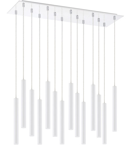 Z-Lite 917MP12-WH-LED-14LCH Forest LED 10 inch Chrome Chandelier Ceiling Light in 37, Matte White Steel, 14 917MP12-WH-LED-14LCH_NL_7.jpg