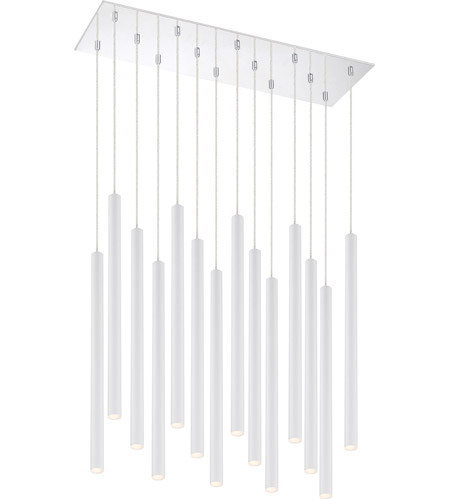 Z-Lite 917MP24-WH-LED-14LCH Forest LED 10 inch Chrome Chandelier Ceiling Light in 51, Matte White Steel, 14