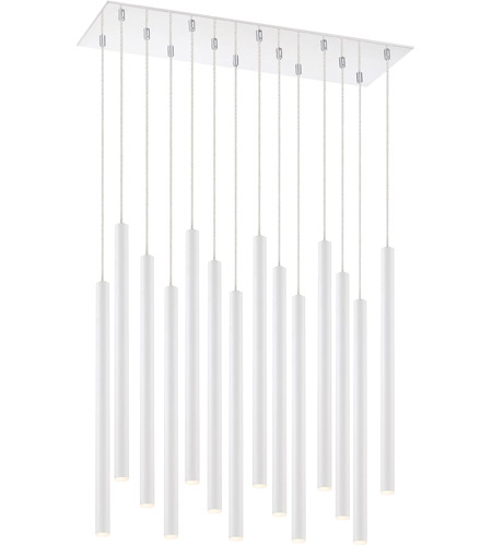 Z-Lite 917MP24-WH-LED-14LCH Forest LED 10 inch Chrome Chandelier Ceiling Light in 51, Matte White Steel, 14 917MP24-WH-LED-14LCH_AT_4.jpg
