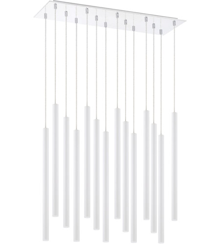 Z-Lite 917MP24-WH-LED-14LCH Forest LED 10 inch Chrome Chandelier Ceiling Light in 51, Matte White Steel, 14 917MP24-WH-LED-14LCH_NL_7.jpg