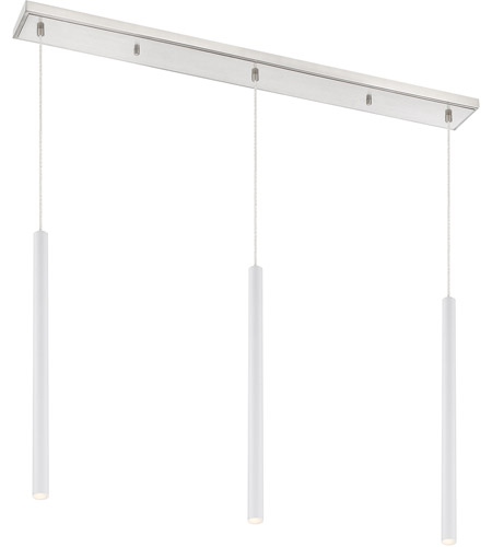Z-Lite 917MP24-WH-LED-3LBN Forest LED 46 inch Brushed Nickel Island Ceiling Light in 3, 20, Matte White Steel
