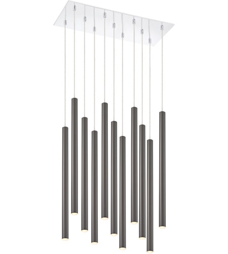 Z-Lite 917MP24PBL-LED-11LCH Forest LED 10 inch Chrome Chandelier Ceiling Light in 11, Pearl Black Steel, 40