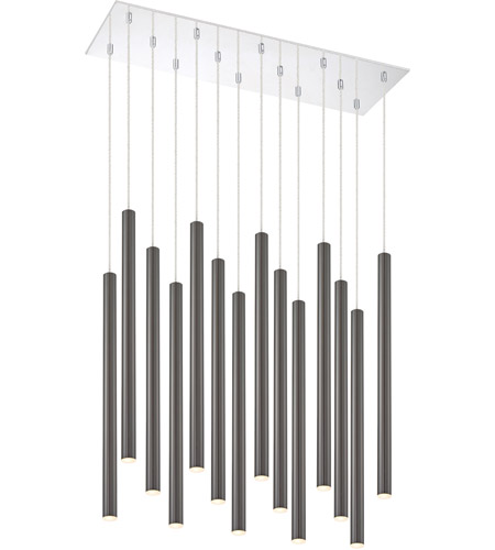 Z-Lite 917MP24PBL-LED-14LCH Forest LED 10 inch Chrome Chandelier Ceiling Light in Pearl Black Steel, 51, 14