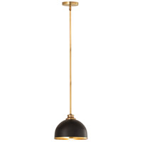 Z-Lite 1004P10-MB-RB Landry 1 Light 10 inch Matte Black/Rubbed Brass Pendant Ceiling Light in Matte Black and Rubbed Brass thumb