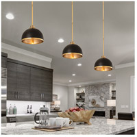 Z-Lite 1004P10-MB-RB Landry 1 Light 10 inch Matte Black/Rubbed Brass Pendant Ceiling Light in Matte Black and Rubbed Brass 1004P10-MB-RB_RS_2.jpg thumb