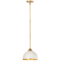 Z-Lite 1004P10-MW-RB Landry 1 Light 10 inch Matte White/Rubbed Brass Pendant Ceiling Light in Matte White and Rubbed Brass thumb