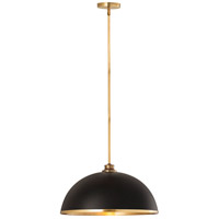 Z-Lite 1004P20-MB-RB Landry 1 Light 20 inch Matte Black/Rubbed Brass Pendant Ceiling Light in Matte Black and Rubbed Brass thumb