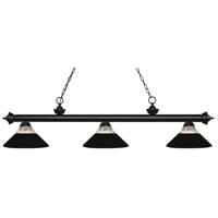 Z-Lite 200-3MB-RMB Riviera 3 Light 57 inch Matte Black Billiard Ceiling Light in 14.15, Clear Ribbed and Matte Black Glass and Steel thumb