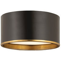 Z-Lite 2303F2-MB-RB Arlo 2 Light 12 inch Matte Black/Rubbed Brass Flush Mount Ceiling Light in Matte Black and Rubbed Brass thumb