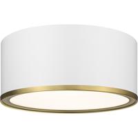 Z-Lite 2303F2-MW-RB Arlo 2 Light 12 inch Matte White/Rubbed Brass Flush Mount Ceiling Light in Matte White and Rubbed Brass thumb