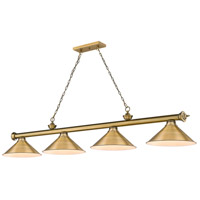 Z-Lite 2306-4RB-RB15 Cordon 4 Light 81 inch Rubbed Brass Billiard Ceiling Light in Rubbed Brass Metal thumb