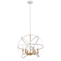 Z-Lite 463-24HWH-OBR Cavallo 6 Light 24 inch Hammered White/Olde Brass Pendant Ceiling Light in Hammered White and Olde Brass 463-24HWH-OBR_AT_5.jpg thumb
