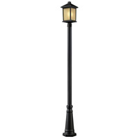 Z-Lite 507PHB-519P-ORB Holbrook 1 Light 112 inch Oil Rubbed Bronze Outdoor Post Mounted Fixture in Tinted Seedy Glass thumb