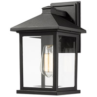 Z-Lite 531M-BK Portland 1 Light 14 inch Black Outdoor Wall Sconce in Clear Beveled Glass, 4.94 photo thumbnail