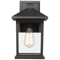 Z-Lite 531M-BK Portland 1 Light 14 inch Black Outdoor Wall Sconce in Clear Beveled Glass, 4.94 alternative photo thumbnail