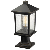 Z-Lite 531PHMR-533PM-ORB Portland 1 Light 18 inch Oil Rubbed Bronze Outdoor Pier Mounted Fixture in Clear Seedy Glass, 5.69 531PHMR-533PM-ORB_AT_4.jpg thumb