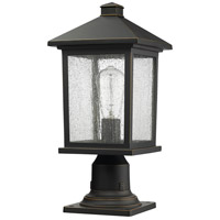 Z-Lite 531PHMR-533PM-ORB Portland 1 Light 18 inch Oil Rubbed Bronze Outdoor Pier Mounted Fixture in Clear Seedy Glass, 5.69 531PHMR-533PM-ORB_NL_7.jpg thumb